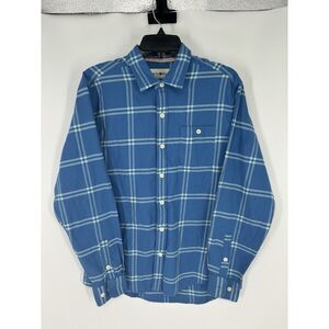 The Normal Brand Button Up Pocket‎ Shirt Long Sleeve Plaid Blue Colorful Medium